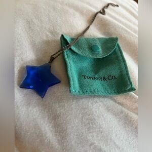 Tiffany & Co. Blue Crystal Star Pendant Necklace - Sterling Silver